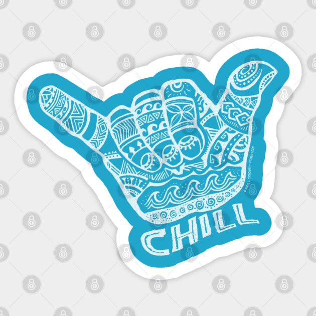 Chill, Hang Loose Hand Sticker by Jitterfly